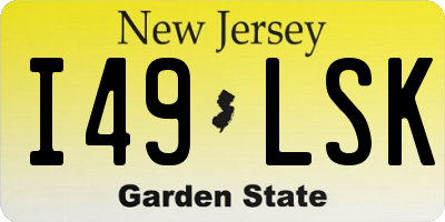 NJ license plate I49LSK