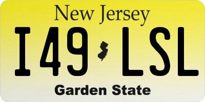 NJ license plate I49LSL