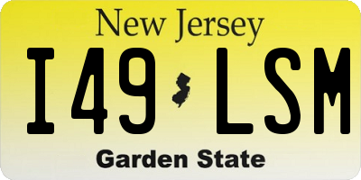 NJ license plate I49LSM