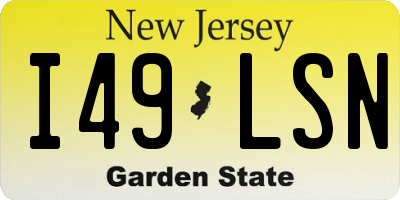 NJ license plate I49LSN