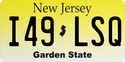 NJ license plate I49LSQ