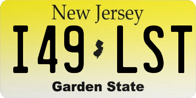 NJ license plate I49LST