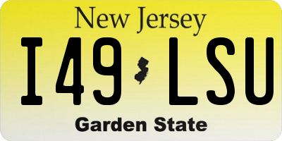 NJ license plate I49LSU