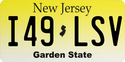 NJ license plate I49LSV
