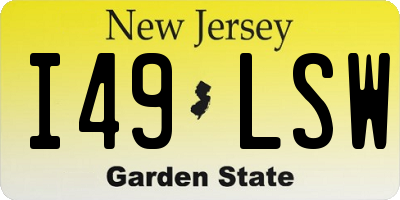 NJ license plate I49LSW