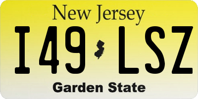 NJ license plate I49LSZ