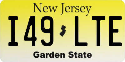 NJ license plate I49LTE