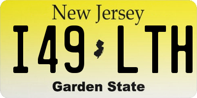 NJ license plate I49LTH