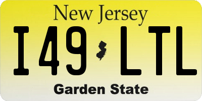 NJ license plate I49LTL