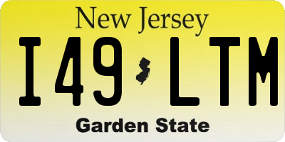 NJ license plate I49LTM