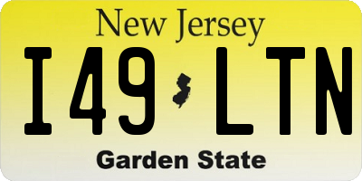 NJ license plate I49LTN