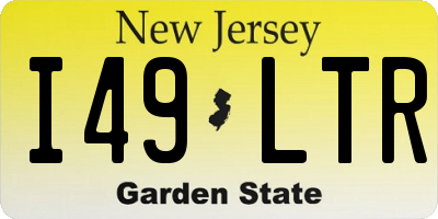 NJ license plate I49LTR