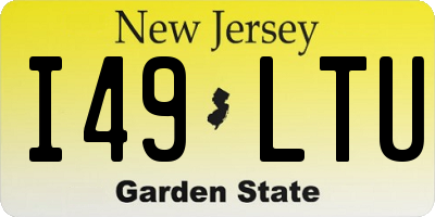 NJ license plate I49LTU