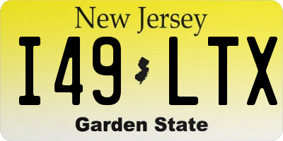 NJ license plate I49LTX