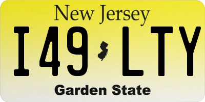 NJ license plate I49LTY