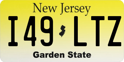 NJ license plate I49LTZ