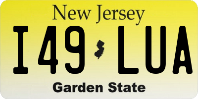 NJ license plate I49LUA