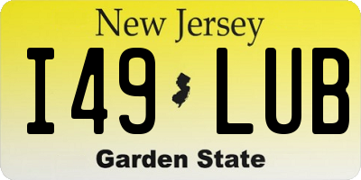 NJ license plate I49LUB
