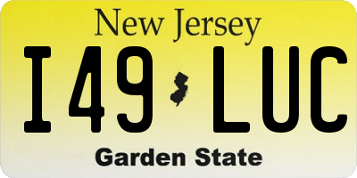 NJ license plate I49LUC