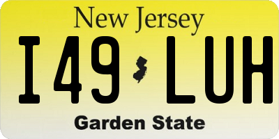 NJ license plate I49LUH
