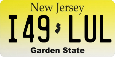 NJ license plate I49LUL