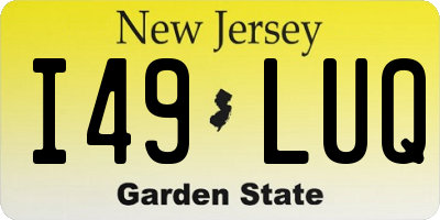 NJ license plate I49LUQ