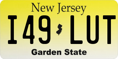 NJ license plate I49LUT