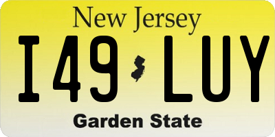 NJ license plate I49LUY