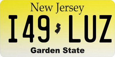 NJ license plate I49LUZ