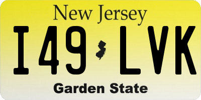 NJ license plate I49LVK