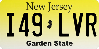 NJ license plate I49LVR