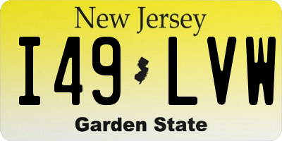 NJ license plate I49LVW