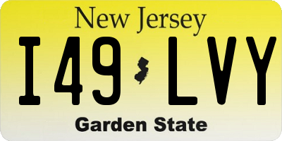 NJ license plate I49LVY