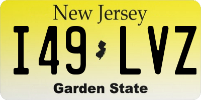 NJ license plate I49LVZ