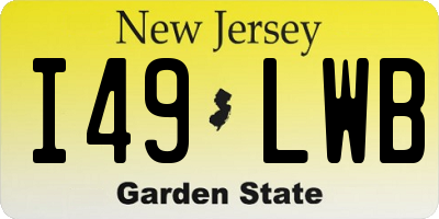 NJ license plate I49LWB