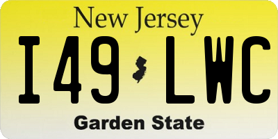 NJ license plate I49LWC