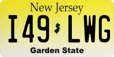 NJ license plate I49LWG