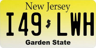NJ license plate I49LWH