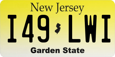 NJ license plate I49LWI