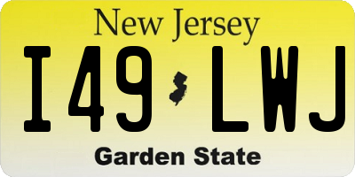 NJ license plate I49LWJ