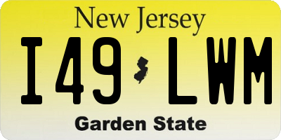 NJ license plate I49LWM