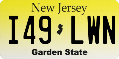NJ license plate I49LWN