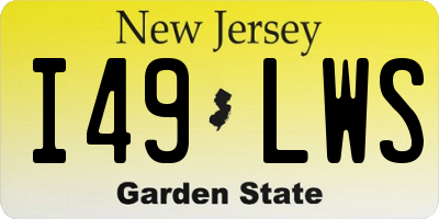NJ license plate I49LWS