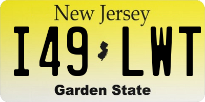 NJ license plate I49LWT