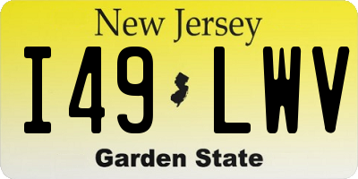 NJ license plate I49LWV