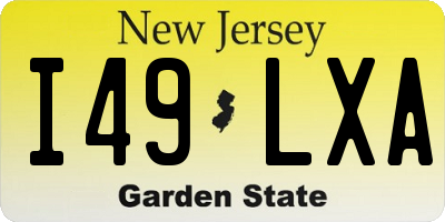NJ license plate I49LXA