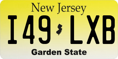 NJ license plate I49LXB