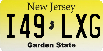 NJ license plate I49LXG