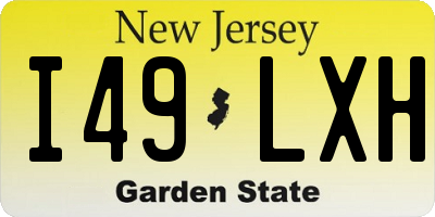 NJ license plate I49LXH