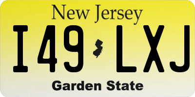 NJ license plate I49LXJ